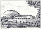 1844, Hradn vrch a zmek ampach - kresba