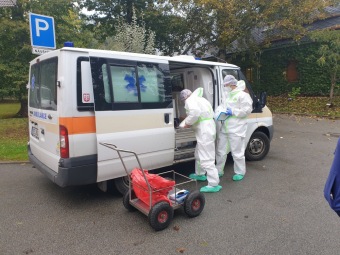Odběr vzorků pro test COVID-19 dne 6.10. 2020