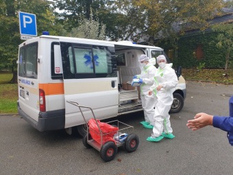 Odběr vzorků pro test COVID-19 dne 6.10. 2020