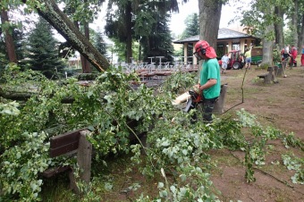 Škody v Arboretu Žampach po noční bouři dne 8.7.2015