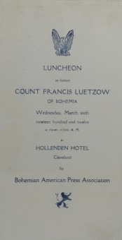 PŘEDNÁŠKOVÉ TURNÉ Františka Lützowa USA, 1912 (scan kroniky)