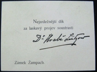 Archivní materiály - Dr. František Lützow