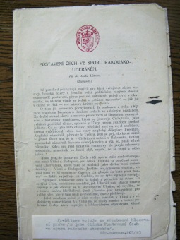 Archivní materiály - Dr. František Lützow