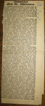 Archivní materiály - Dr. František Lützow